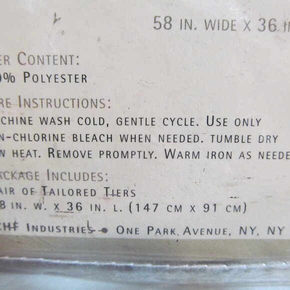 CHF Industries Curtains Pair of Tiers Embroidered Lily Flowers 58 x 36" NIP - Picture 8 of 16